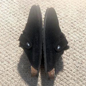 Birkenstock Boston Clogs size 8 US 39 EU Black Suede Shearling-Lined